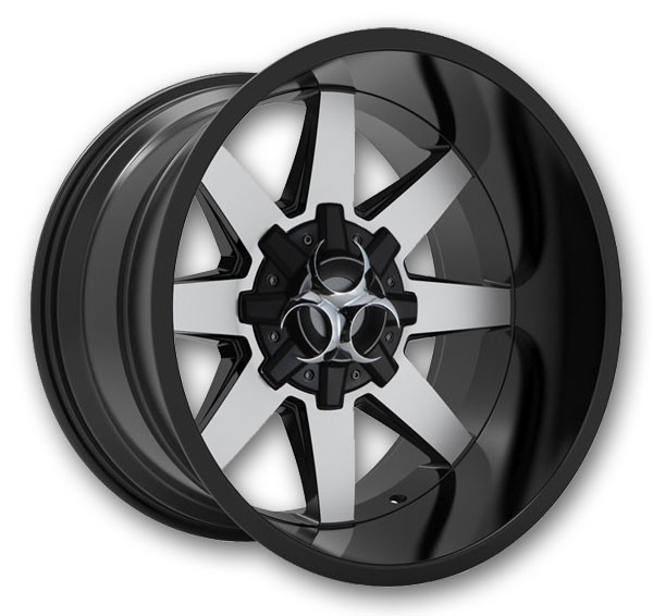 Toxic Off-Road Wheels Widow 20x9 Gloss Black and Machined 8x165.1 0mm 125.2mm
