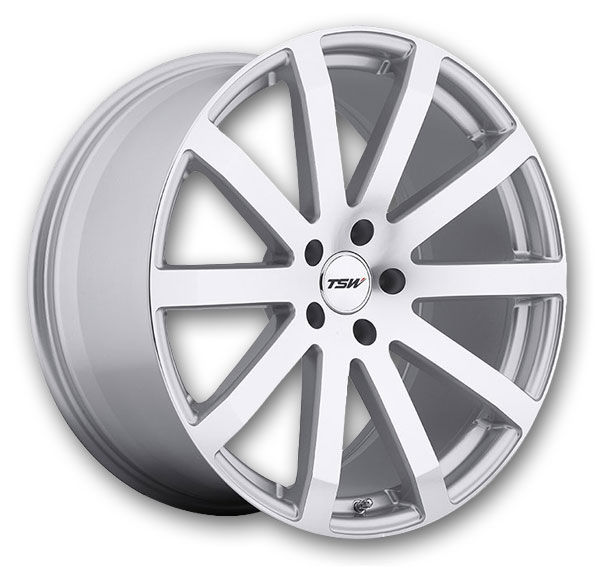 TSW Wheels Brooklands 19x9.5 Silver with Mirror Cut Face 5x120 +35mm 76mm