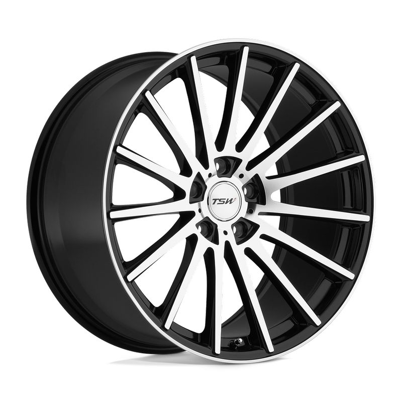 TSW Wheels Chicane 19x9.5 Gloss Black with Mirror Cut Face 5x112 +35mm 72mm