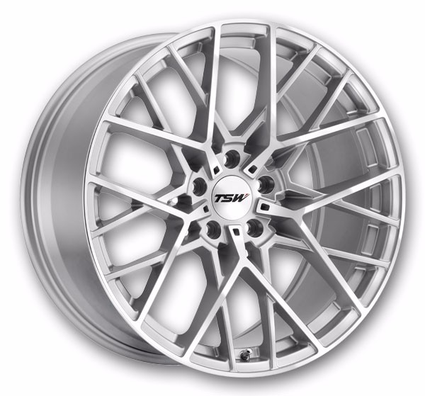 TSW Wheels Sebring 17x8 Silver w/  Mirror Cut Face 5x108 +40mm 72mm