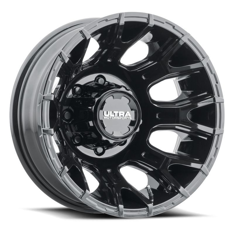 Ultra Wheels 022 Scorpion Dually 17x6.5 Gloss Black with Diamond Cut Face and Clear Coat - Front 8x210 +129mm