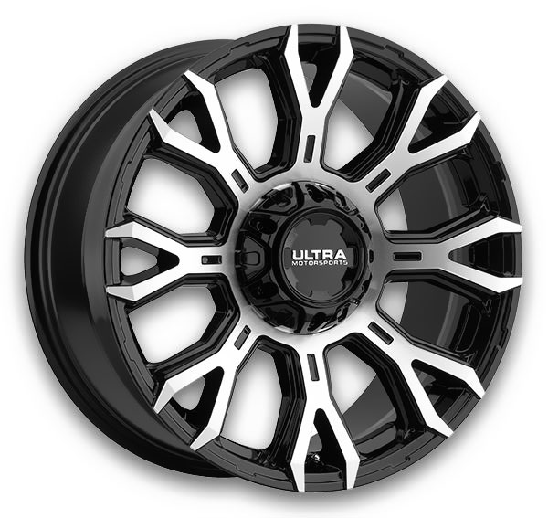 Ultra Wheels 123 Scorpion 20x9 Gloss Black with Diamond Cut Face and Clear Coat 8x170 +18mm 125.2mm