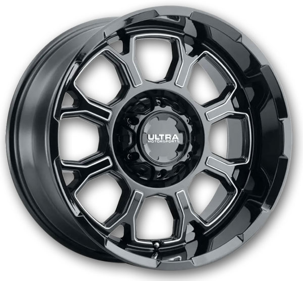Ultra Wheels 124 Commander 17x9 Gloss Black Milled Accents and Clear Coat 5x127/5x139.7 +12mm