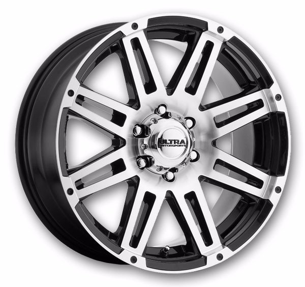 Ultra Wheels 226 Machine 17x8.5 Gloss Black with Diamond Cut Face and Clear Coat 6x139.7 +25mm 106.1mm