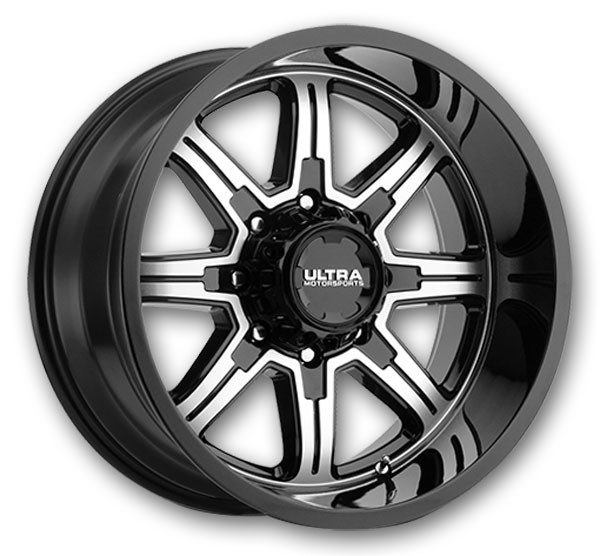 Ultra Wheels 229 Menace 17x9 Gloss Black with Diamond Cut Face and Clear Coat 8x165.1 +12mm 125.2mm
