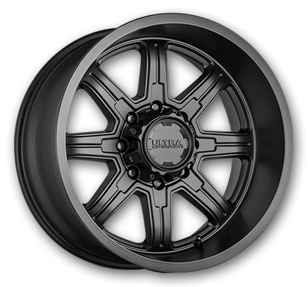 Ultra Wheels 229 Menace 16x8 Satin Black with Satin Clear Coat 8x165.1 +10mm 125.2mm