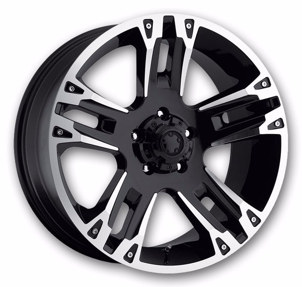 Ultra Wheels 234 Maverick 16x8 Gloss Black with Diamond Cut Accents and Clear Coat 5x127 +10mm 78mm