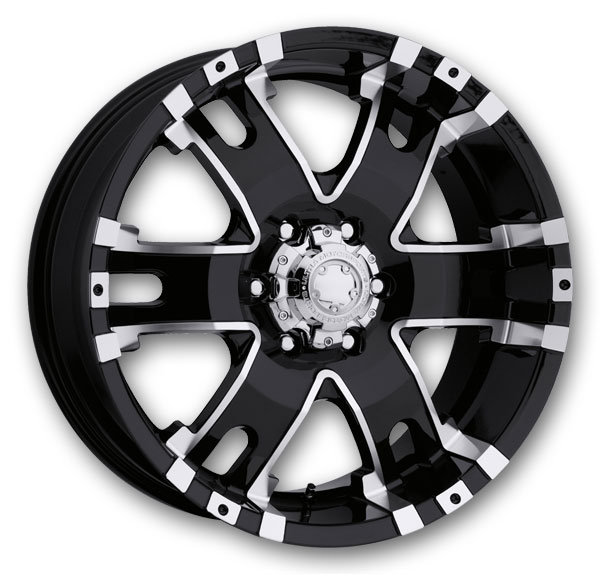 Ultra Wheels 202 Baron 18x9 Gloss Black with Diamond Cut Accents and Clear Coat 6x139.7 +25mm 106.1mm