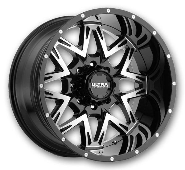 Ultra Wheels 254 Carnivore 22x12 Gloss Black with Diamond Cut Face and Clear Coat 6x135/6x139.7 -44mm 106.1mm