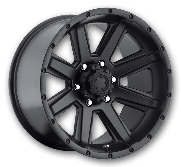 Ultra Wheels 195 Crusher 16x8 Satin Black with Satin Clear Coat 8x165.1 -6mm 125.2mm
