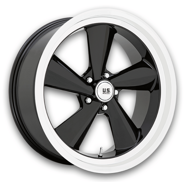 US Mags Wheels TS 22x10.5 Gloss Black With Diamond Cut Lip 5x127 +0mm 78.1mm