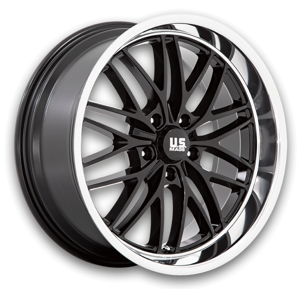 US Mags Wheels Santa Cruz 22x10.5 Gloss Black With Diamond Cut Lip 5x127 +0mm 78.1mm