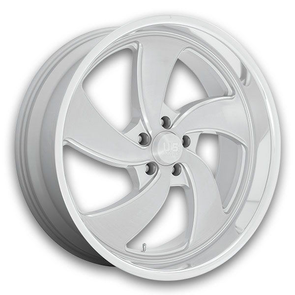 US Mags Wheels Desperado 24x9 Silver Brushed Face Milled Diamond Cut Milled 6x135 +25mm 87.1mm