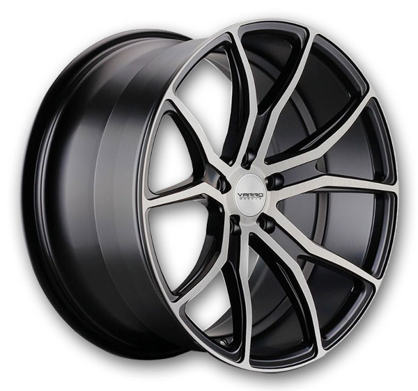 Varro Wheels VD01 20x11 Gloss Black Brushed Face 5x114.3 +55mm 70.5mm