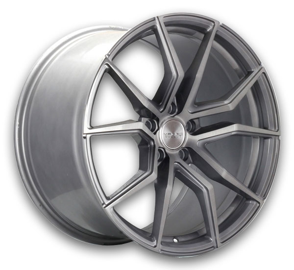 Varro Wheels VD19X 20x9 Gloss Titanium with Brushed Face 5x120 +25mm 72.56mm