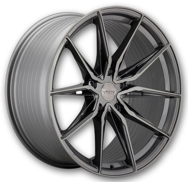 Varro Wheels VD36X 19x8.5 Gloss Titanium with Brushed Face 5x114.3 +35mm 72.56mm