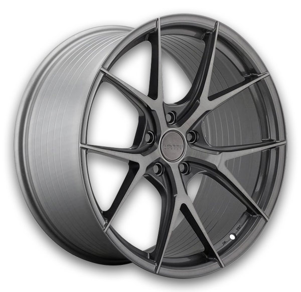 Varro Wheels VD38X 19x8.5 Gloss Titanium with Brushed Face  +25mm 66.6mm
