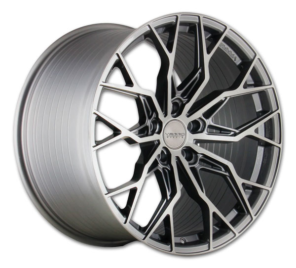 Varro Wheels VD41X 19x9.5 Gloss Titanium Brushed Face 5x120 +53mm 70.3mm