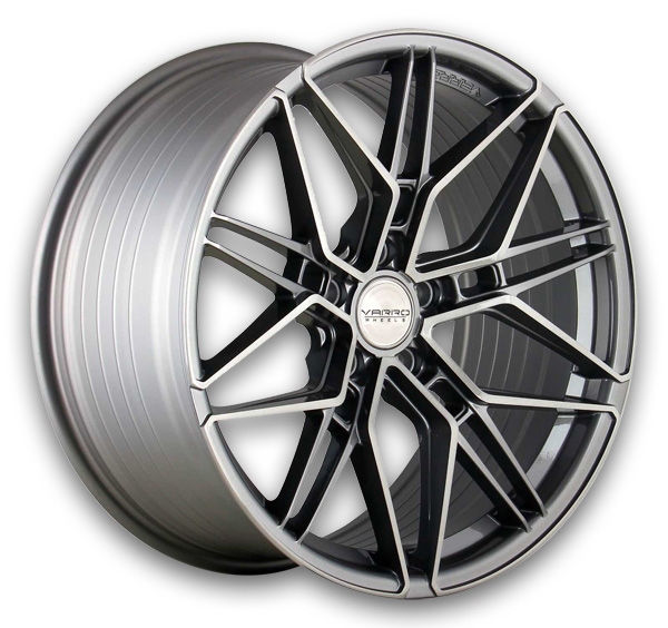Varro Wheels VD45X 19x9.5 Gloss Titanium with Brushed Face 5x120.65 +53mm 70.3mm