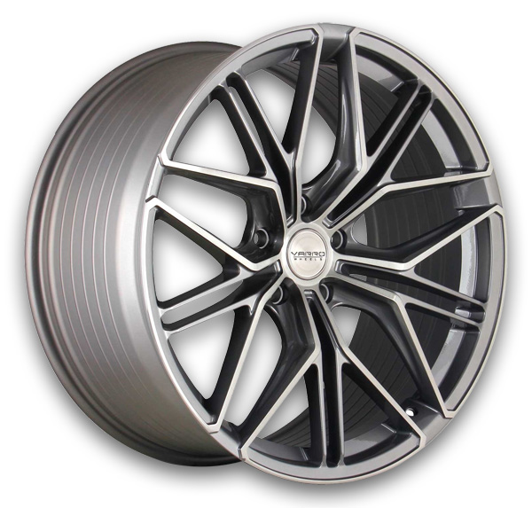 Varro Wheels VD49X 22x9 Gloss Titanium with Brushed Face  +15mm 66.6mm
