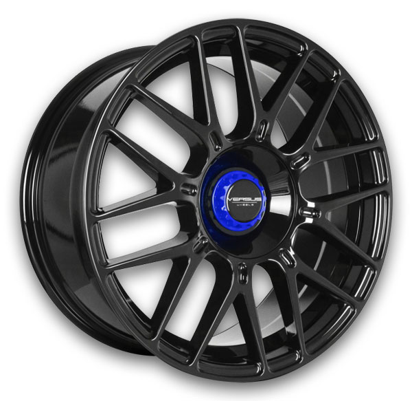 Versus Wheels VS22 18x8.5 Black with Blue 5x100/5x114.3 +35mm 73.1mm