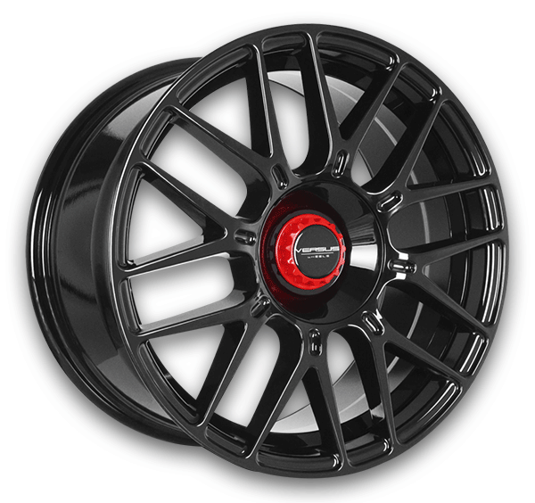 Versus Wheels VS22 17x8 Black with Red 5x112/5x120 +35mm 73.1mm