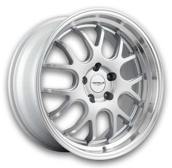 Versus Wheels VS824 17x9 Silver with Polished Lip 5x100/5x114.3 +25mm 73.1mm