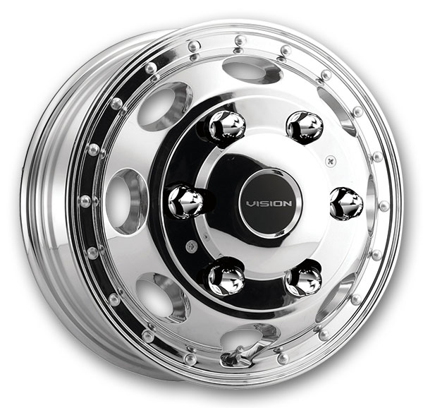 Vision Wheels 181 Hauler Dually 16x5.5 Polished - Front 6x205 +120mm 161.1mm