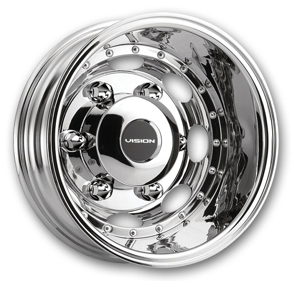 Vision Wheels 181 Hauler Dually 16x5.5 Polished - Rear 6x205 -126mm 161.1mm