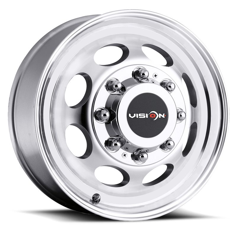 Vision Wheels 181NR Hauler Dually 19.5x6.75 Machined - Front 8x165.1 +102mm 124.5mm