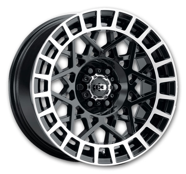 Vision Wheels 349 Savage 17x8.5 Gloss Black Machined Lip 6x120 +12mm 66.9mm
