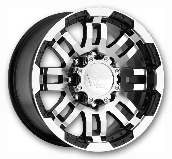 Vision Wheels 375 Warrior 17x8.5 Gloss Black Machined Face 6x135 +25mm 87.1mm