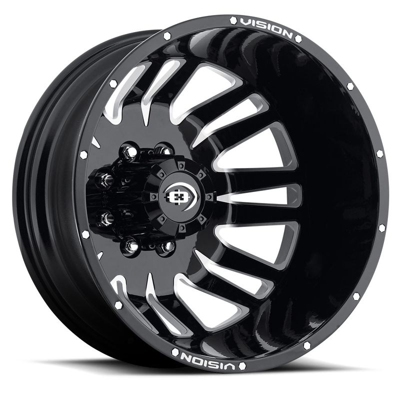 Vision Wheels 401 Rival Dually 20x8.25 Gloss Black with Machined Face - Rear 8x200 -166mm 142.2mm