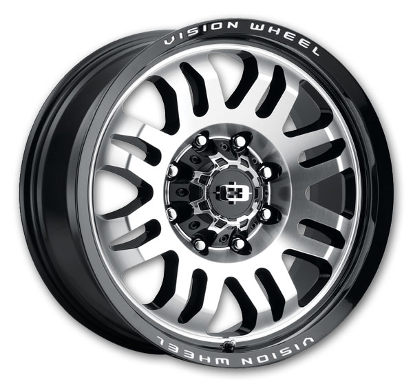 Vision Wheels 409 Inferno 20x9 Black Machined Face 5x127 -18mm 78.1mm