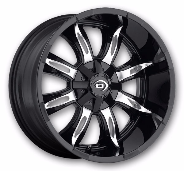 Vision Off-Road Wheels 423 Manic 20x10 Gloss Black Machined Face 8x180 -25mm 124.2mm