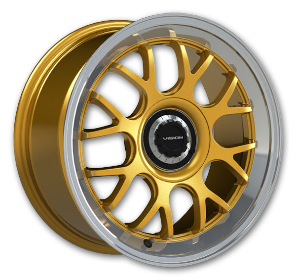 Vision Wheels 478 Alpine 18x8.5 Gold Machined Lip 5x108/5x120 +35mm 73.1mm