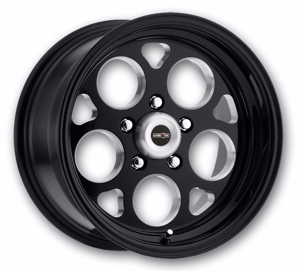 Vision Wheels 561 Sport Mag 15x4 Gloss Black with Milled Windows 5x120 -19mm 83.1mm
