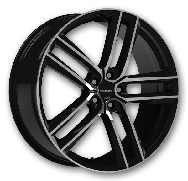 Vision Wheels 475 Clutch 20x9 Gloss Black Machined Face 5x112 32mm 66.56mm