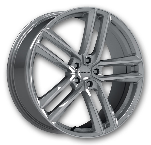 Vision Wheels 475 Clutch 22x9 Hyper Silver 5x114.3 38mm 73.1mm