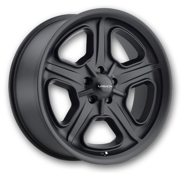 Vision Wheels 147 Daytona 15x7 Satin Black 5x114.3 +6mm 83mm