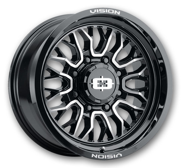 Vision Off-Road Wheels 402 Riot 24x12 Gloss Black Machined Face 8x170 -51mm 125.2mm
