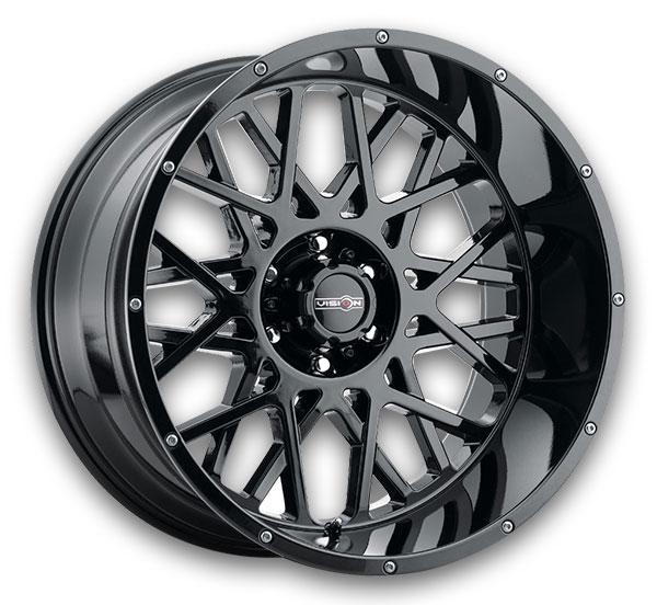 Vision Off-Road Wheels 412 Rocker 24x12 Gloss Black 5x127 -51mm 78.1mm