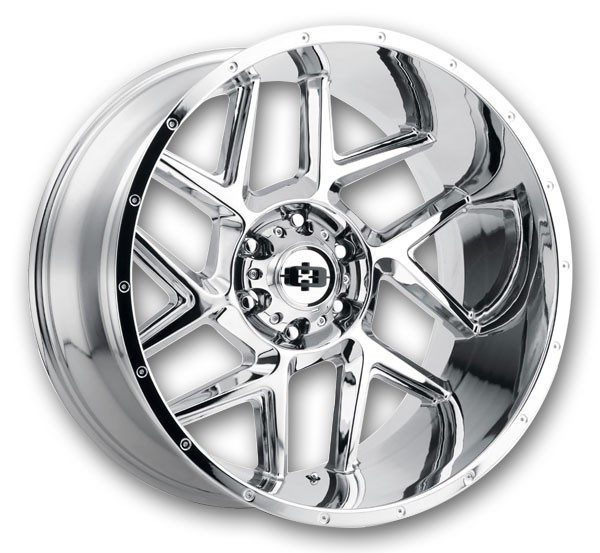 Vision Off-Road Wheels 360 Silver 24x12 Chrome 8x170 -51mm 125.2mm