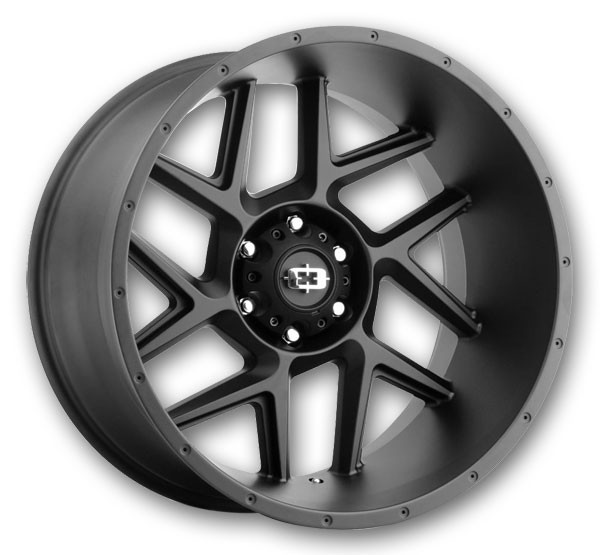 Vision Off-Road Wheels 360 Silver 20x12 Satin Black 8x165.1 -51mm 125.2mm
