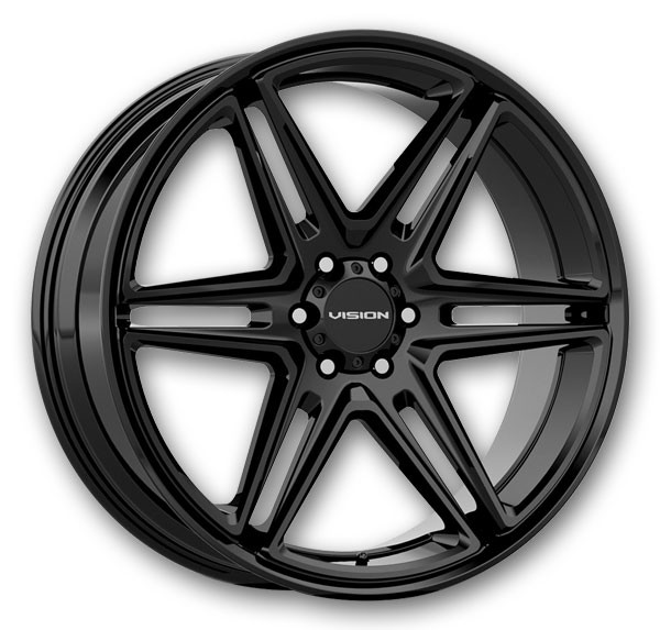 Vision Wheels 476 Wedge 20x9 Gloss Black 5x115 +15mm 74.1mm