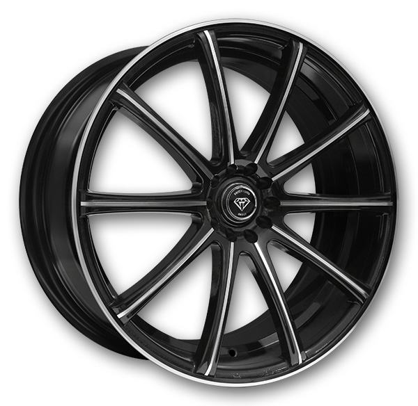 White Diamond Wheels W3195 20x8.5 Black Machined 5x120 +20mm 74.1mm