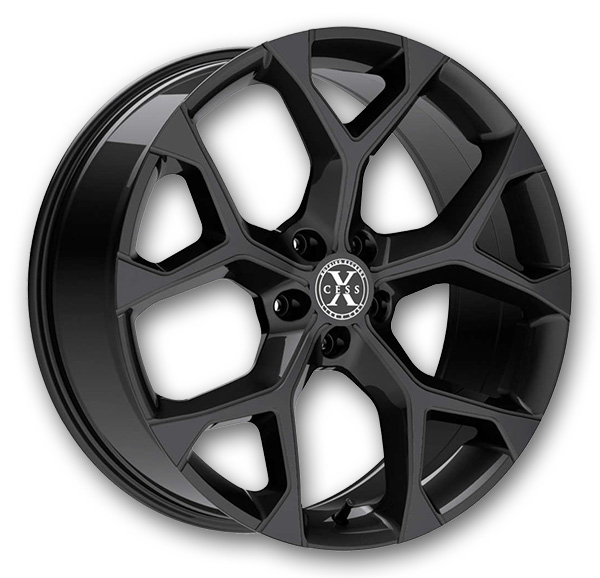 Xcess Wheels 5 Flake 20x8.5 Gloss Black 5x108 +35mm 74.1mm
