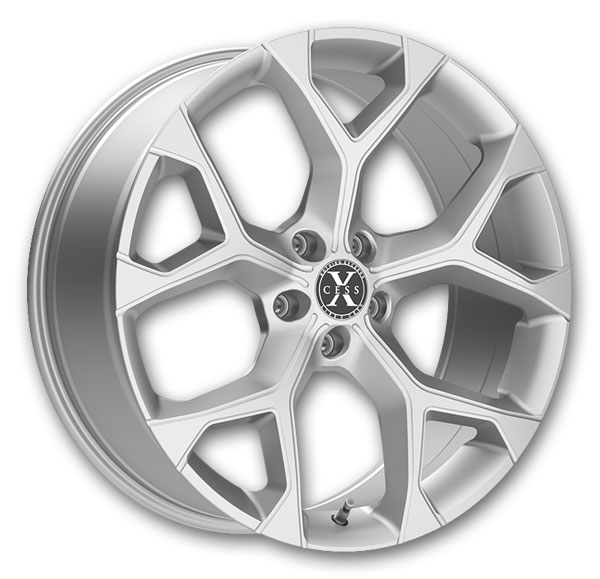 Xcess Wheels 5 Flake 20x8.5 Silver Machined 5x120 +35mm 74.1mm