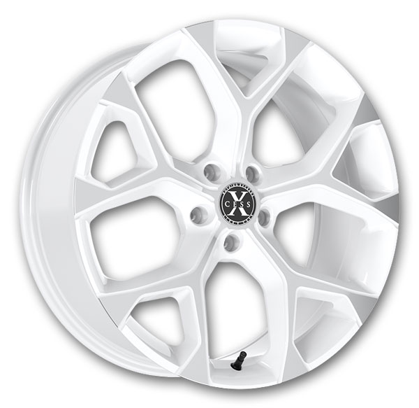 Xcess Wheels 5 Flake 20x8.5 White Machined 5x114.3 +35mm 74.1mm