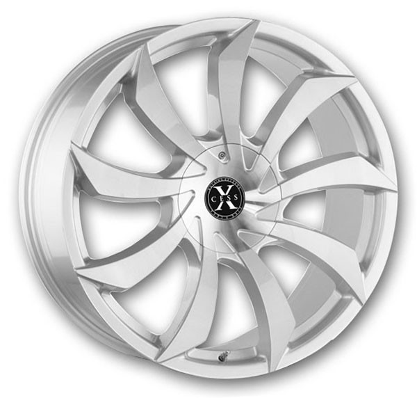 Xcess Wheels X01 24x9.5 Brushed Face Silver 5x115/5x120 +15mm 72.6mm